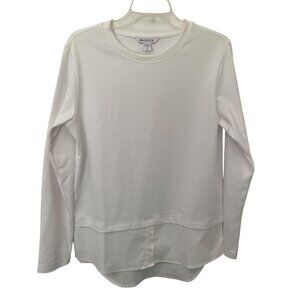 Athleta Womens White Long-Sleeve High-Low Hem Tunic S Comfort‎ Cozy Layering